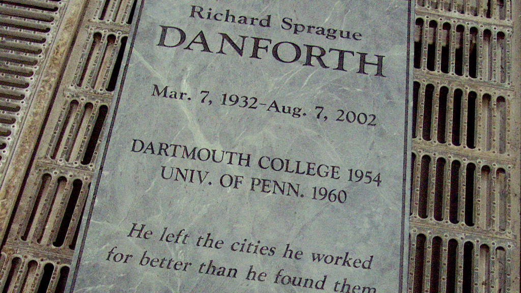 Danforth headstone with hand-carved lettering